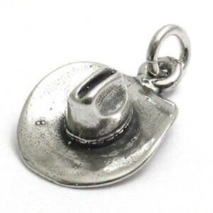 10-GALLON COWBOY HAT CHARM. STERLING SILVER